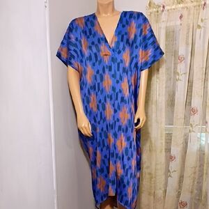 Zara Vibrant Blue and Orange Patter Tunica